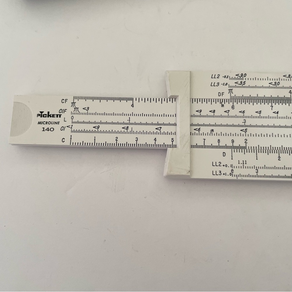 Pickett Microline 140 White Slide Ruler - Picture 11 of 12